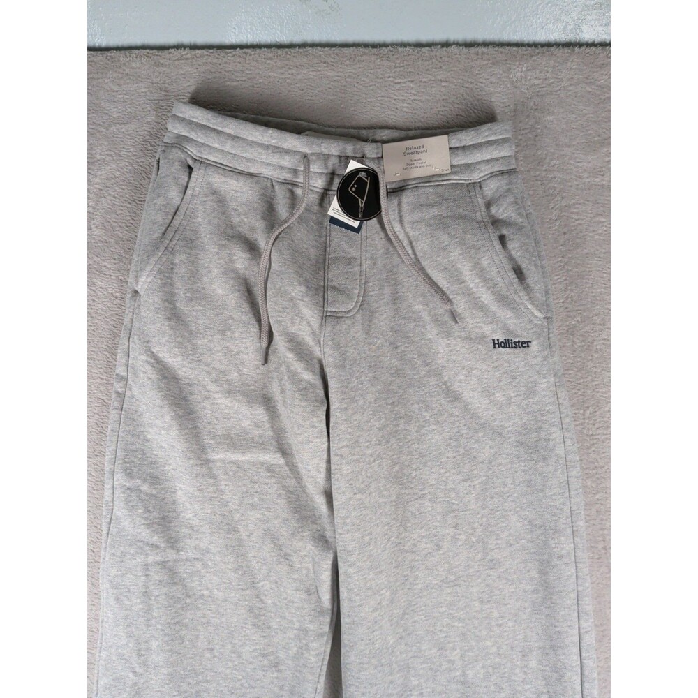 Hollister Relaxed Sweatpants Men's Small Tall ST New, Light Gray open leg Soft